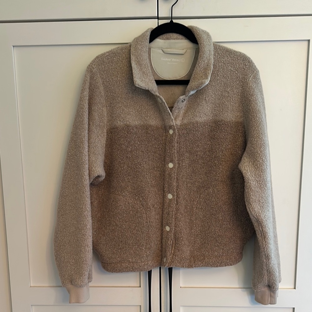 Outdoor Voices two tone wool  Fleece Jacket